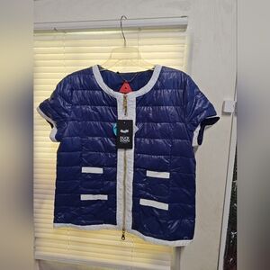 ANORAK Navy and White Quilted Puffer Jacket